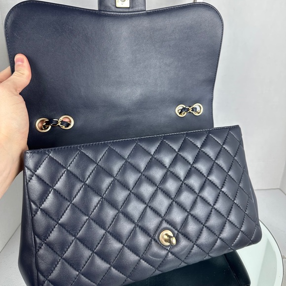 CHANEL Classic Single Flap Quilted Lambskin Blue GHW - Picture 5 of 13